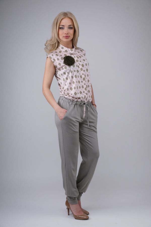 Эффектный комбинезон с геометрическим принтом "блузона"