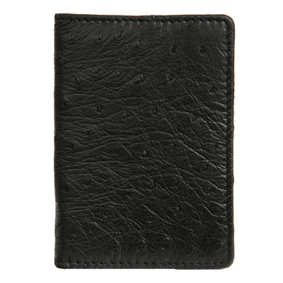 Классическая визитница из кожи страуса