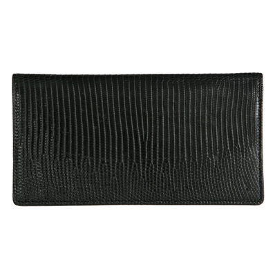 Портмоне черного цвета из кожи ящерицы