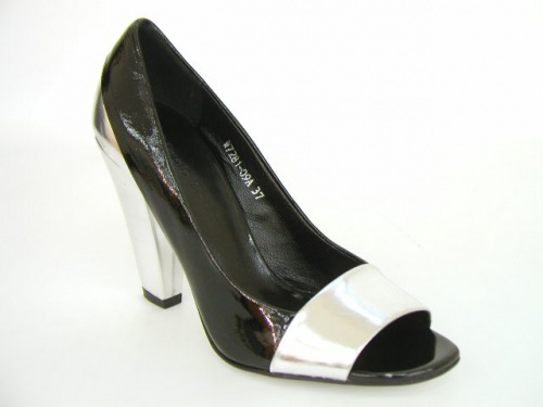 Туфли черные/серебро светлая модель