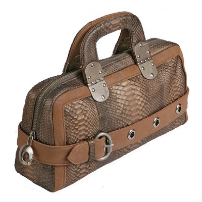 Стильная спортивная сумка из кожи питона