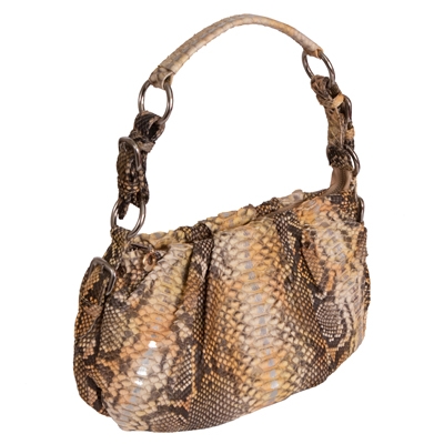 Стильная сумка-корзинка из кожи питона