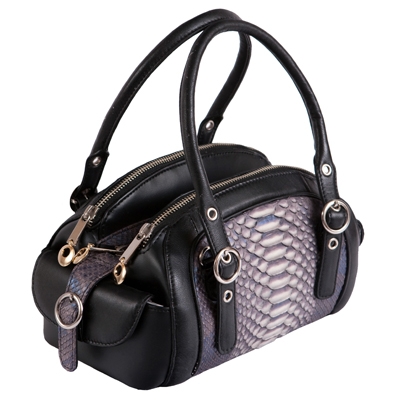 Эксклюзивная сумка из кожи питона и ягненка