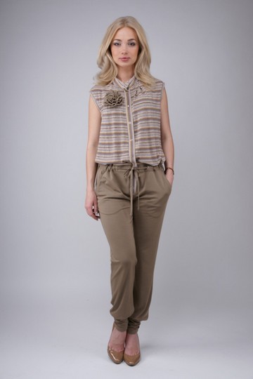 Необычный комбинезон с "блузоном" в полоску