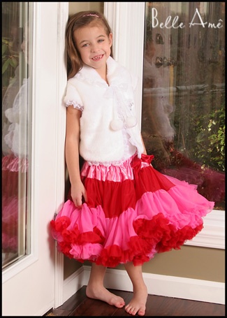 Пышная юбка розовый с красным