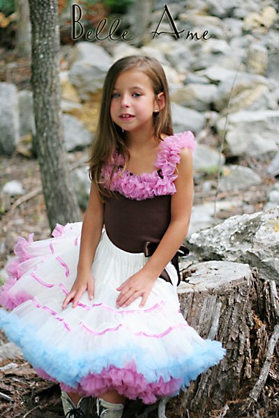 Пышная юбка с розовыми полосками