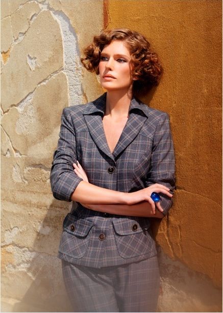 Жакет в мелкую клетку