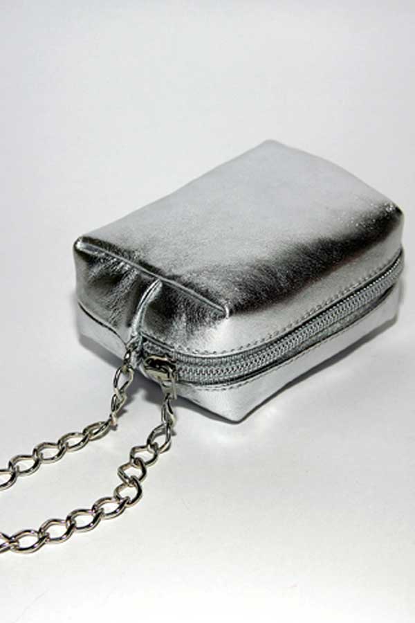 Сумочка-мини на цепочке(серебро)