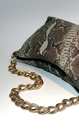 Сумочка "Вэй" на цепочке (коричневый питон)