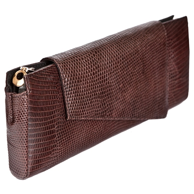 Классическая сумка-клатч из кожи ящерицы