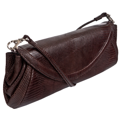 Классическая сумка-клатч из кожи ящерицы
