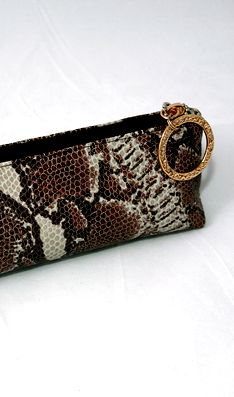 Косметичка пенал (коричневый питон)