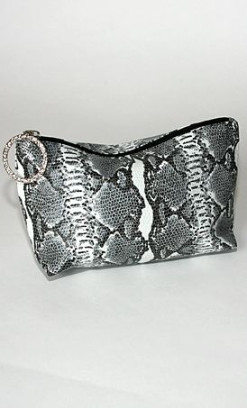 Косметичка дорожная (черно-белый питон)