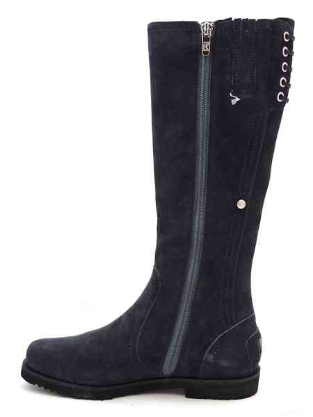 Замшевые сапоги сизого цвета