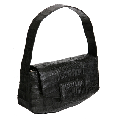 Классическая вечерняя сумочка из кожи крокодила