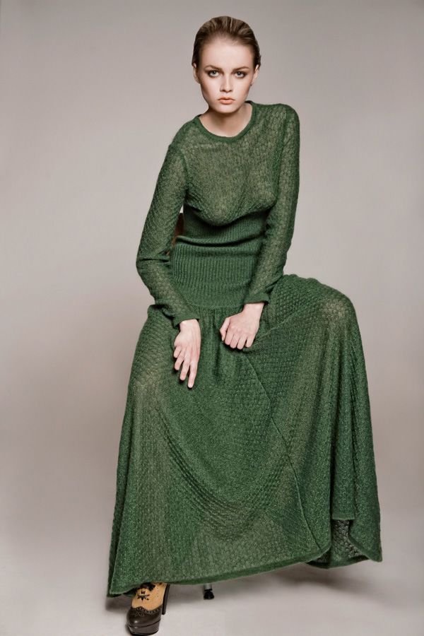 Длинное элегантное платье из мохера – хит осени