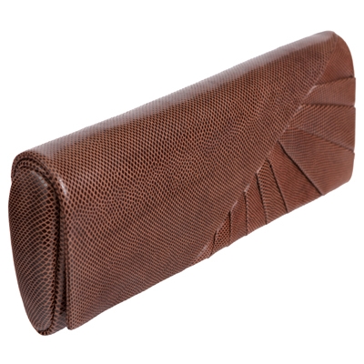 Элегантный клатч из кожи змеи карунг