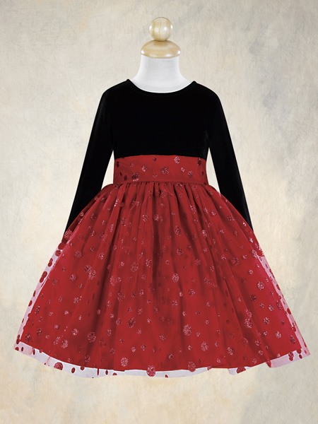 Платье детское "Очаровашка" насыщенно красный