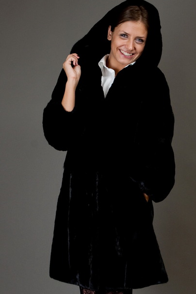 Шуба-автоледи из норки Copehgagen Platinum