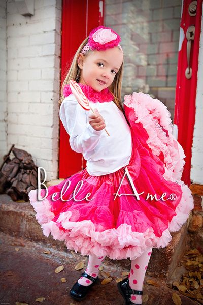 Пышная юбка малиновая с розовой опушкой