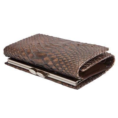 Бронзовый кошелек из кожи питона