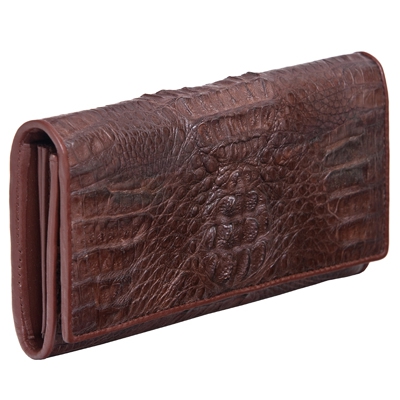 Элегантный кошелек из кожи крокодила "Аромат кофе"