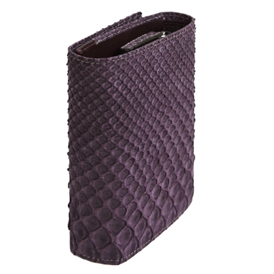 Благородный бордовый кошелек из кожи питона