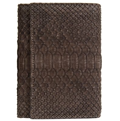 Удивительный темно-коричевый кошелек из кожи питона