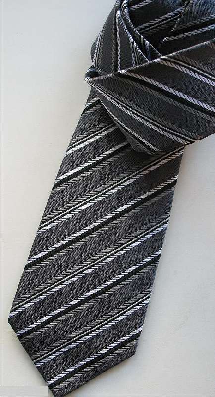 Галстук мужской серый в полоску