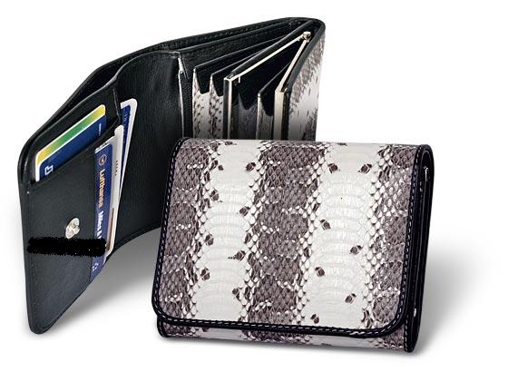 Кожаный женский кошелек из кожи змеи