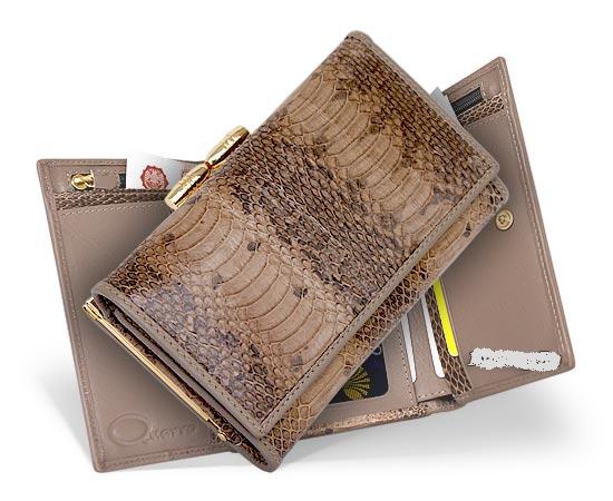 Женский кошелек из кожи змеи