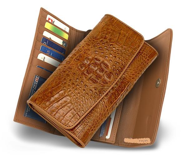 Женское портмоне из кожи крокодила