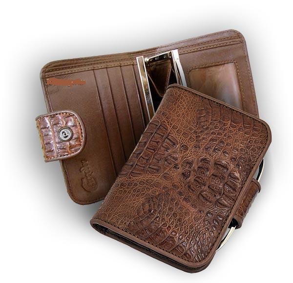 Женский кошелек из кожи крокодила
