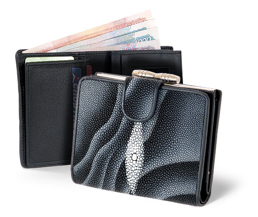 Женский кошелек из кожи ската