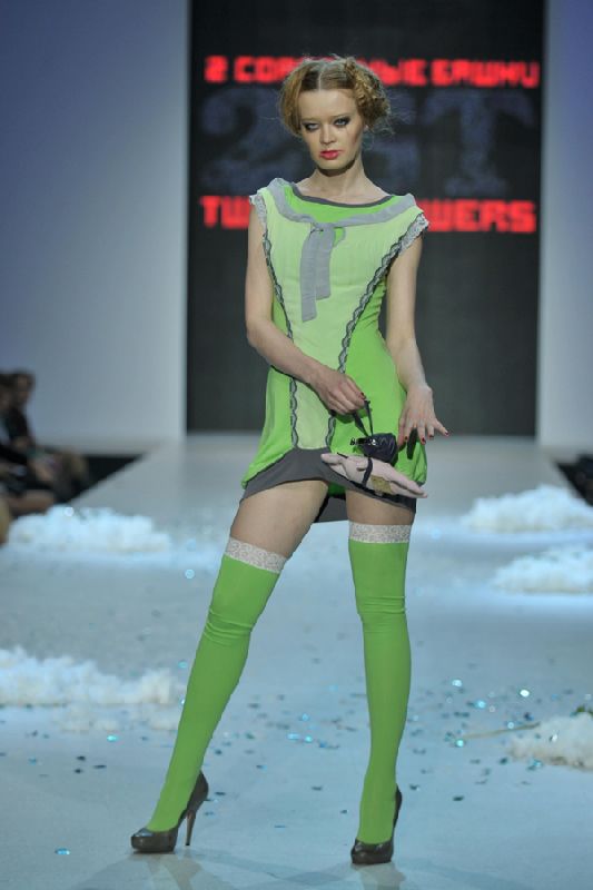 Чулки Салат с кружевом