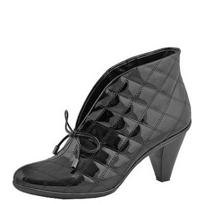 Ботинки черные лаковые "квадратики"