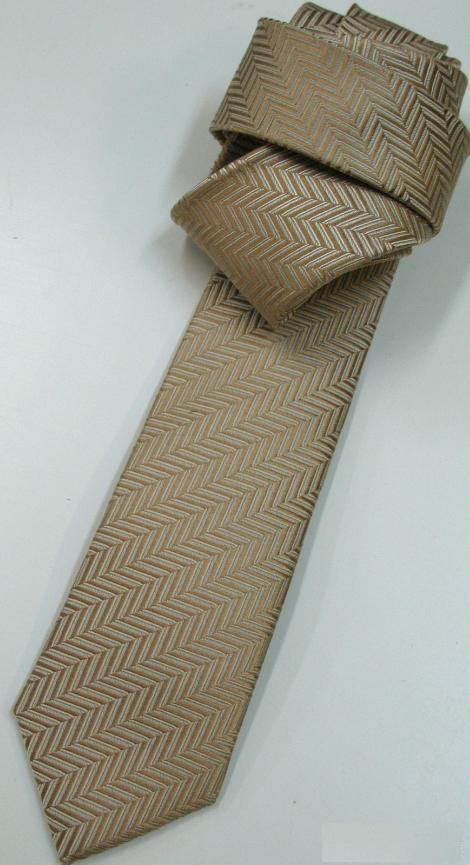 Галстук мужской "селедка" бежевый