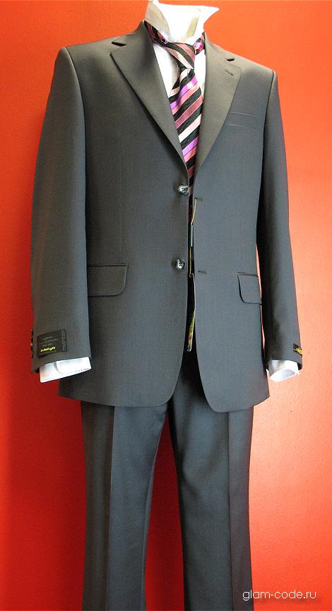 Костюм мужской стальной серый с шелком Cerutti