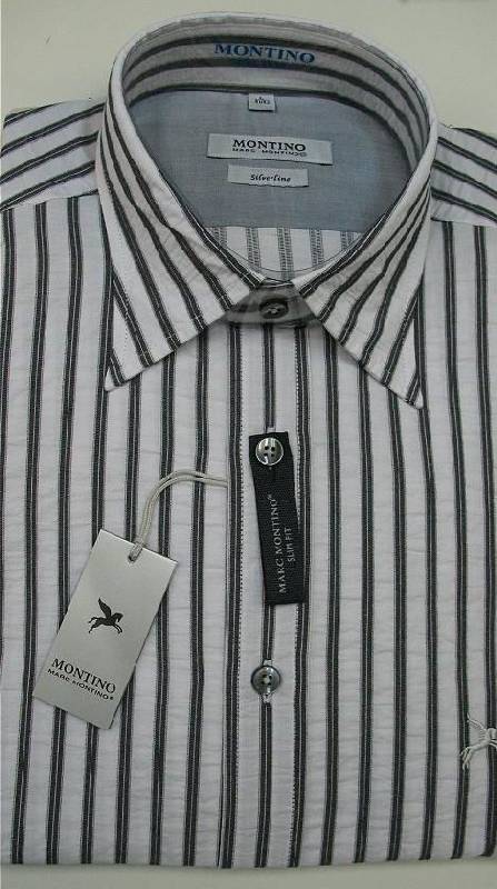 Рубашка мужская бело-черная полоска