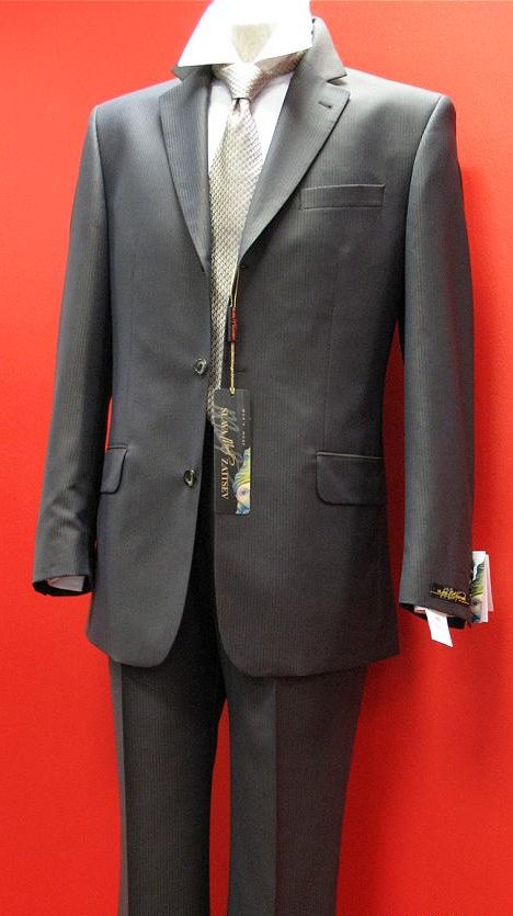 Костюм мужской в серо-коричневую полоску