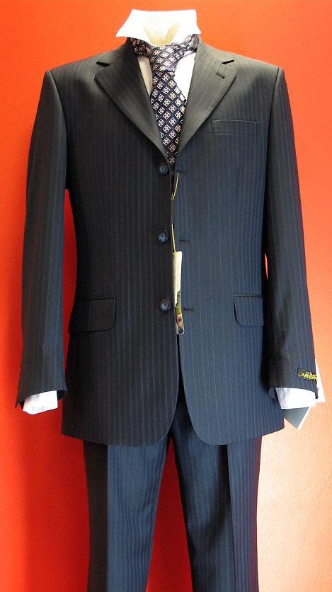 Костюм мужской синий в полоску