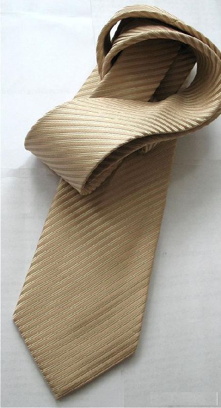 Галстук мужской слим бежевая полоска