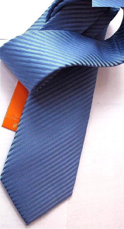 Галстук мужской слим голубая фактурная полоска
