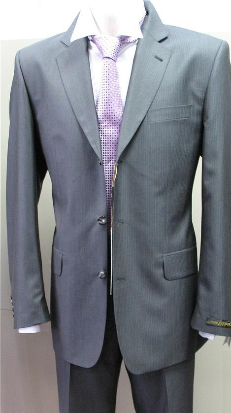 Костюм мужской светло-серый в мелкую полоску