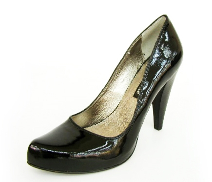 Туфли черные лаковые на скрытой платформе
