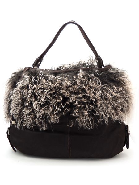 Сумочка с отделкой мехом рунной овцы