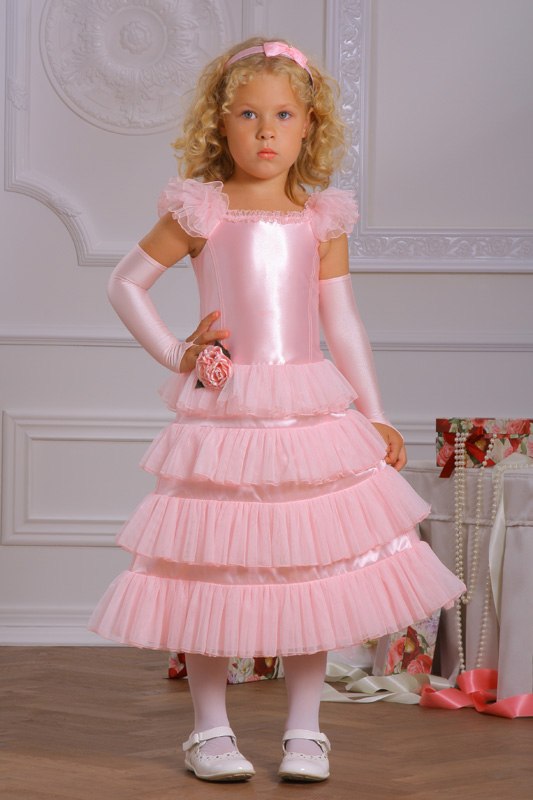 Нарядное детское платье "Мальвина" розовое