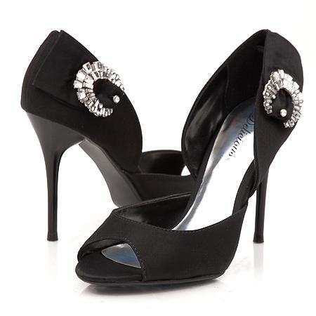 Туфли женские черные на шпильке с открытым носком