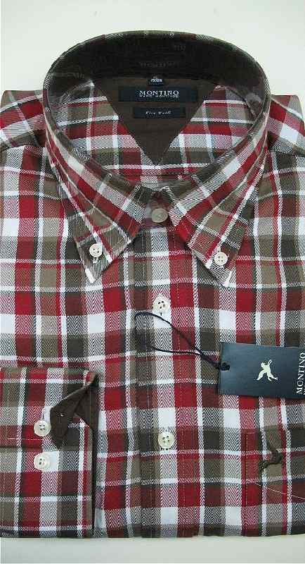 Рубашка мужская байковая красно-коричневая клетка