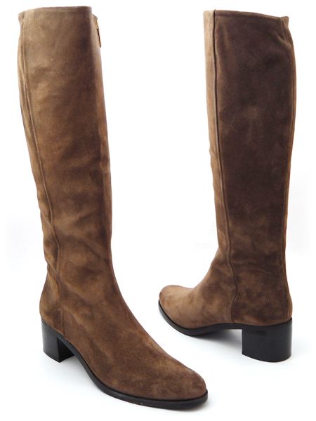 Замшевые осенние сапоги цвета кофе с молоком